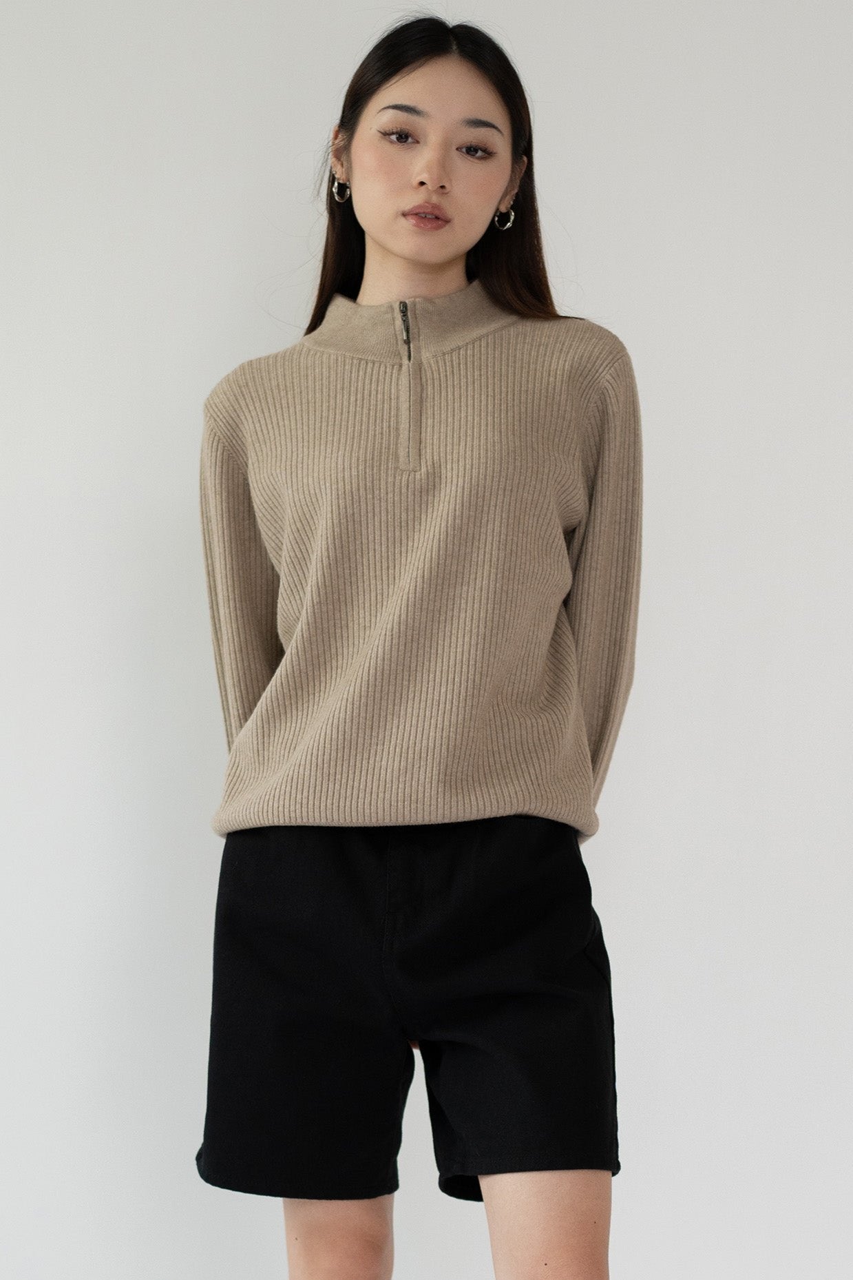 Ribbed Collared Sweater