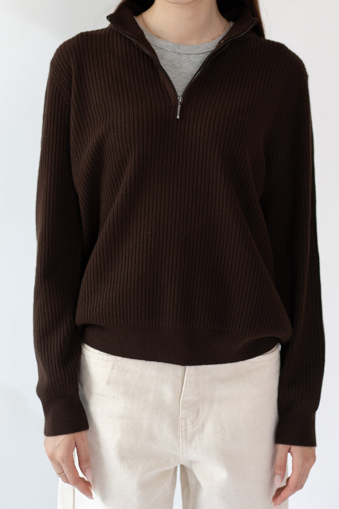 Ribbed Collared Sweater