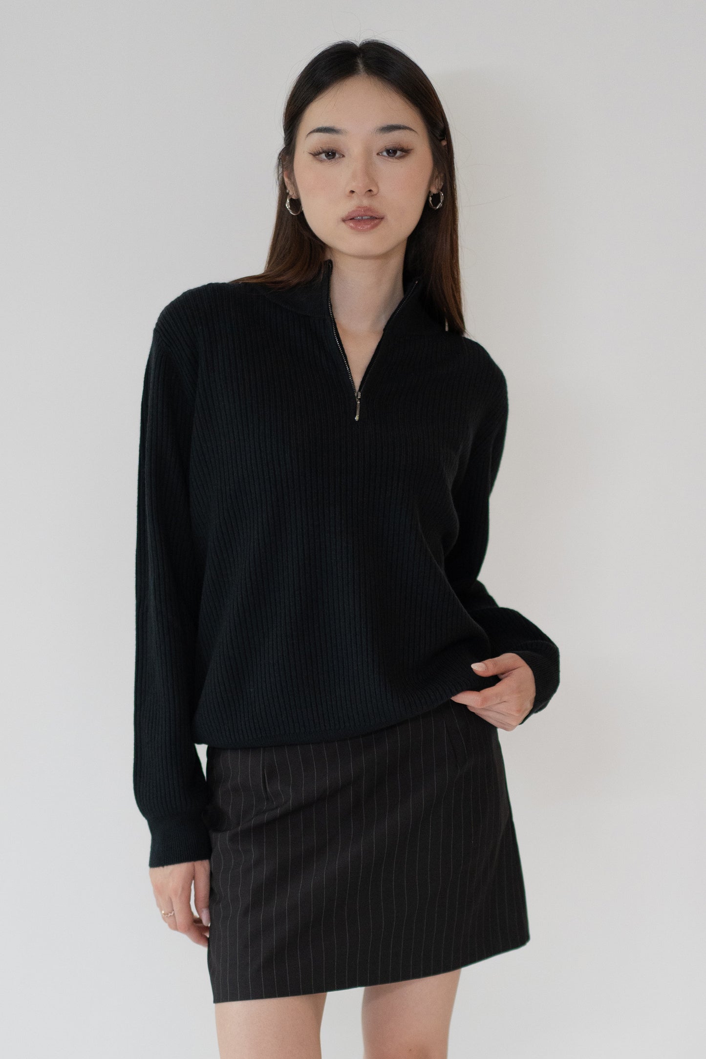 Ribbed Collared Sweater