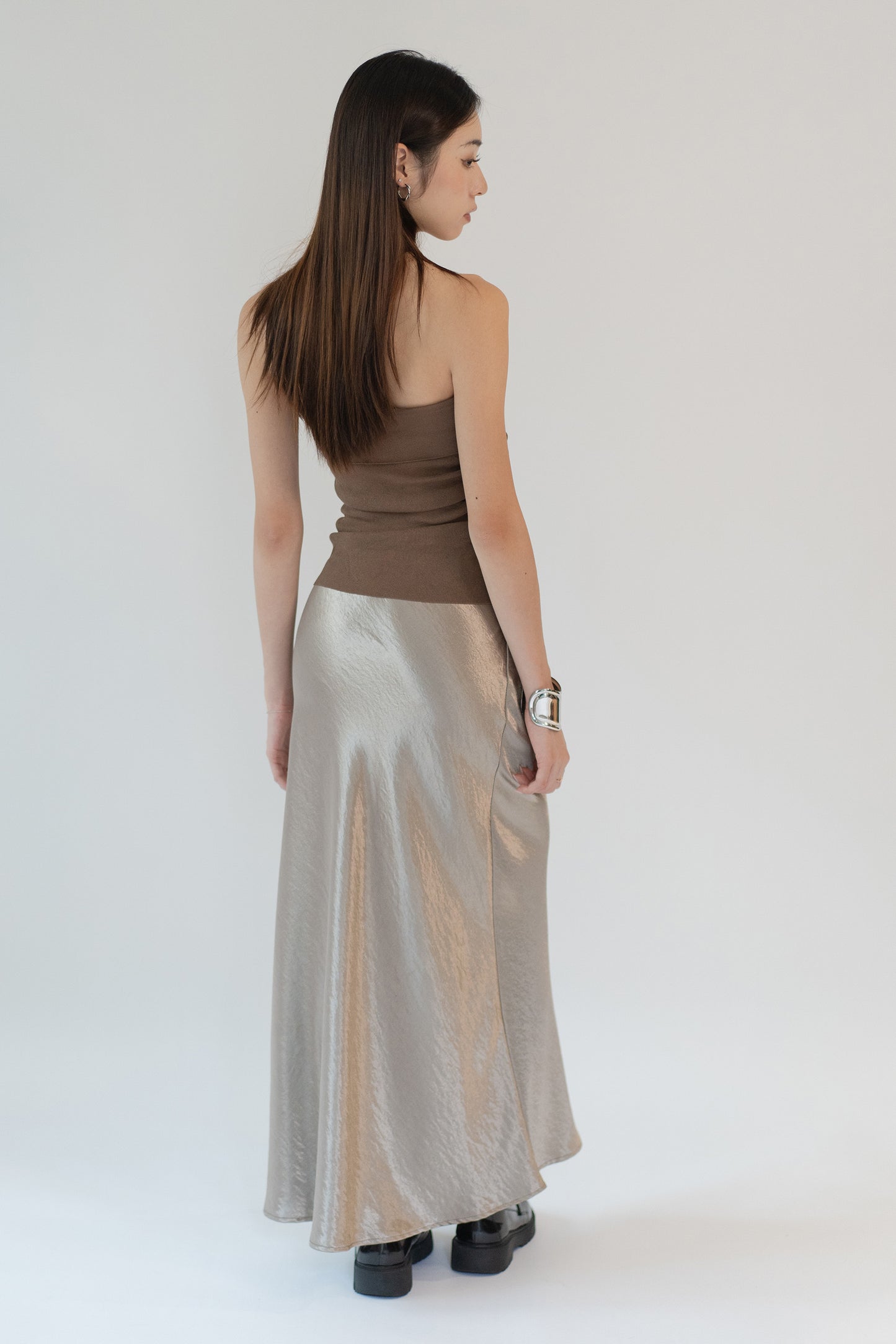 Satin Trumpet Maxi Skirt