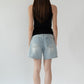 D Structured Denim Bermuda Shorts