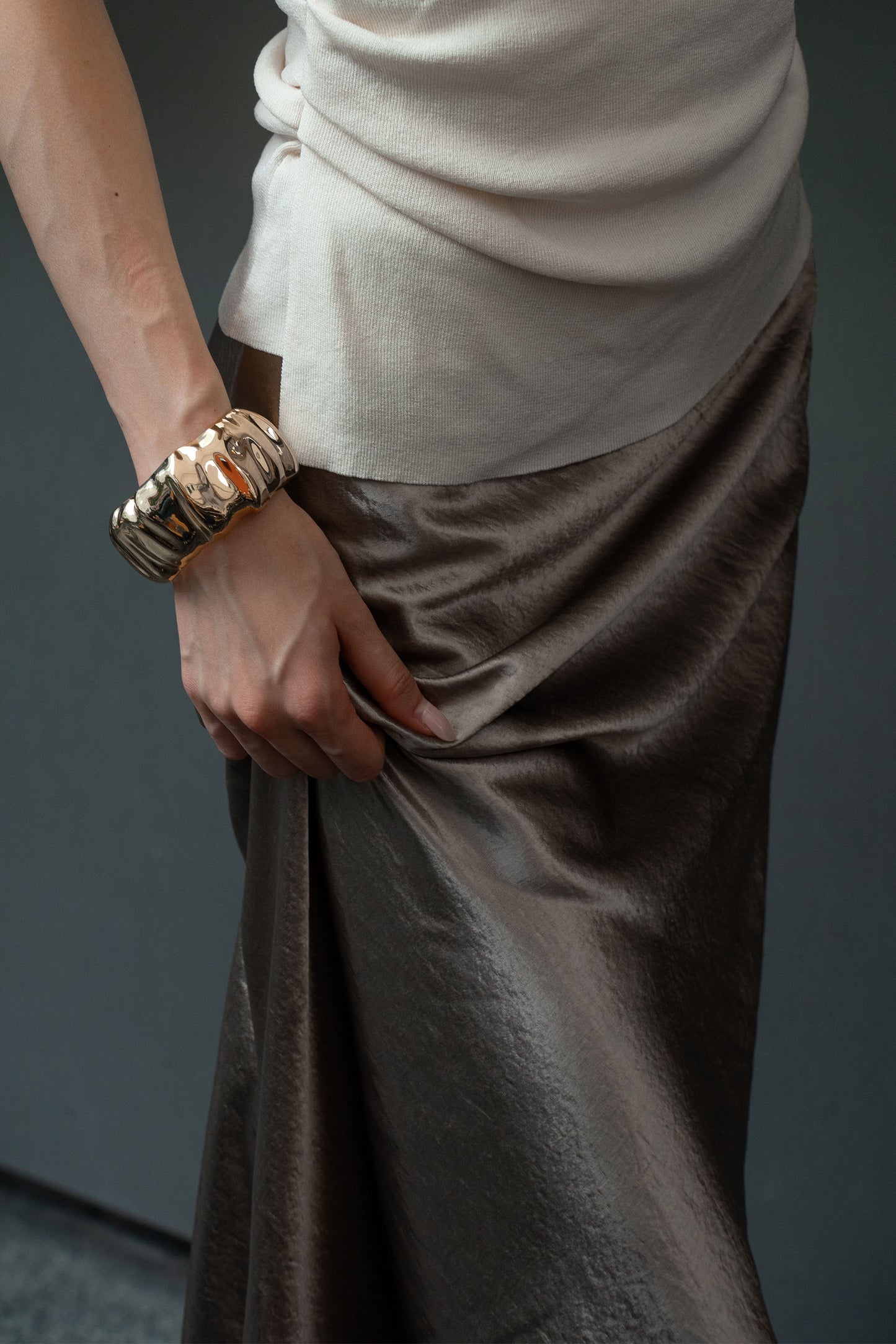 Satin Trumpet Maxi Skirt