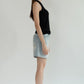 D Structured Denim Bermuda Shorts