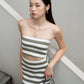 Ribbed Knit Cropped Tube Dress