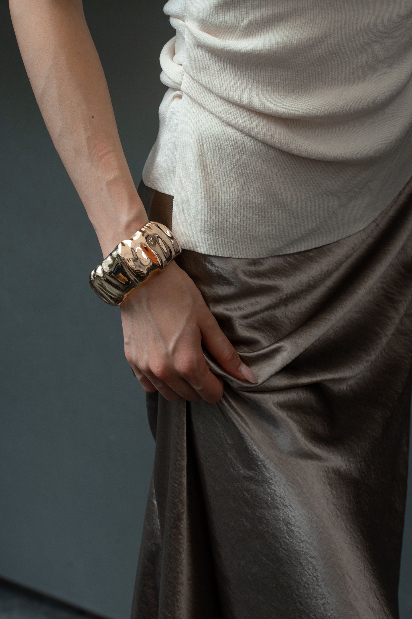 Golden Pounded Bangle