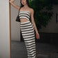 Ribbed Knit Cropped Tube Dress
