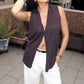 Sleeveless Open Front Cardigen