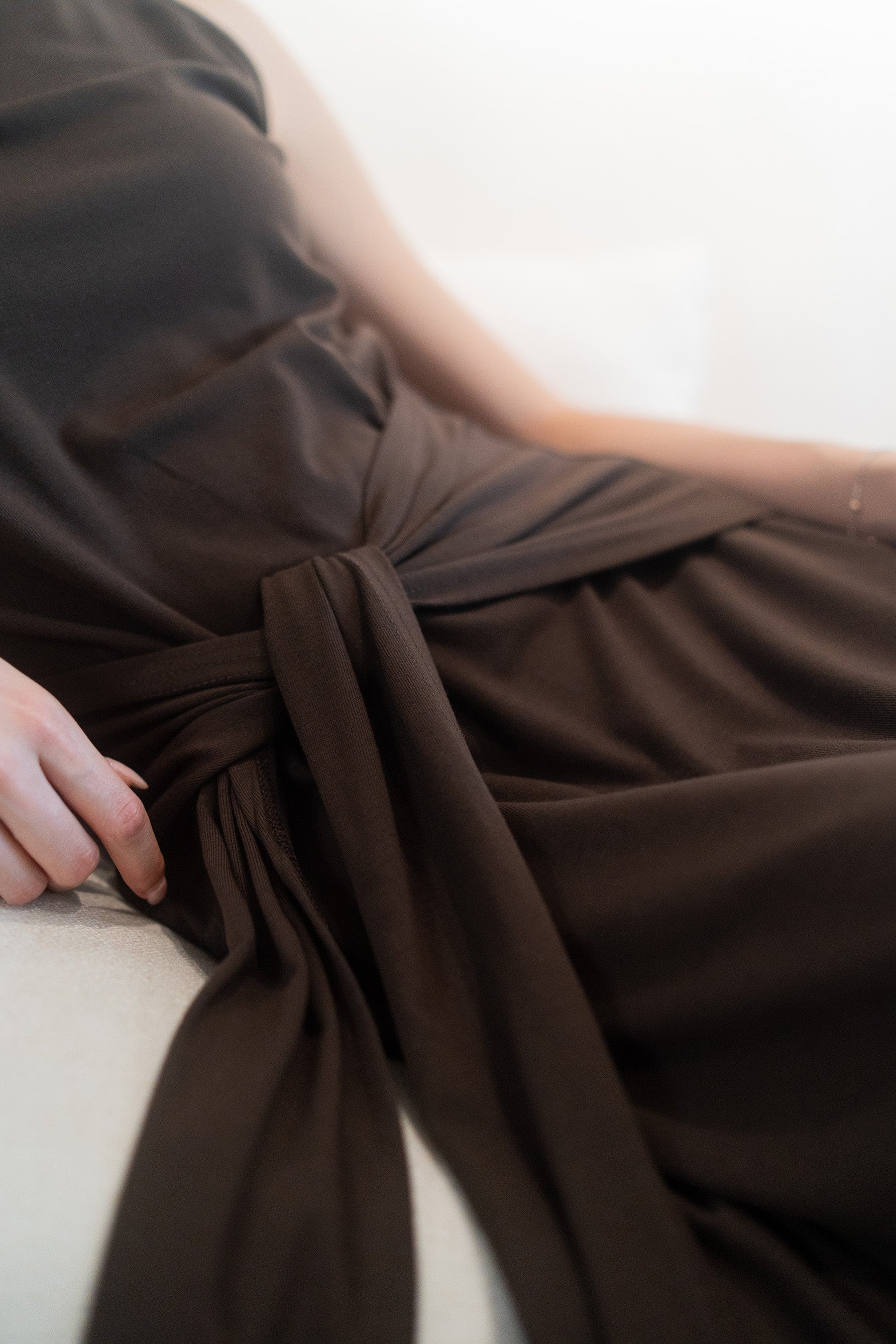 Funnel Neck Silhouette Knot Dress loxic.tox Funnel Neck Silhouette Knot Dress loxic.tox