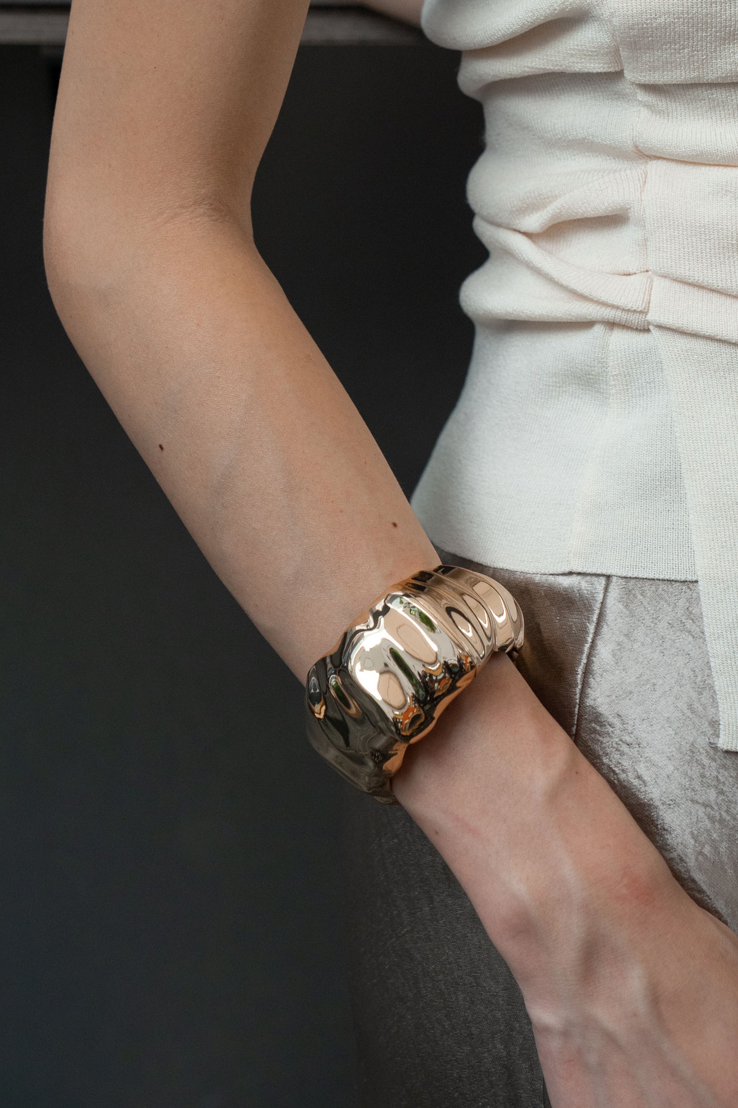Golden Pounded Bangle