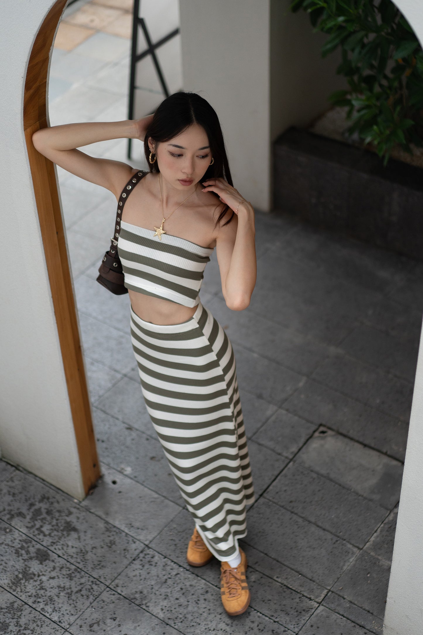 Ribbed Knit Cropped Tube Dress