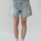 D Structured Denim Bermuda Shorts