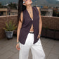 Sleeveless Open Front Cardigen