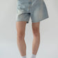 D Structured Denim Bermuda Shorts