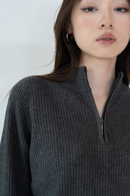 Ribbed Collared Sweater