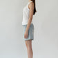 D Structured Denim Bermuda Shorts