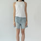 D Structured Denim Bermuda Shorts